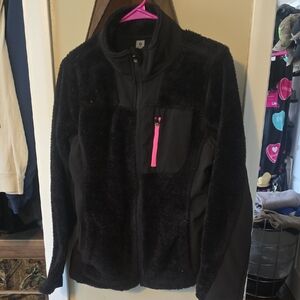 Xersion Black Sherpa Fleece Jacket Never Worn Medium Very Soft
